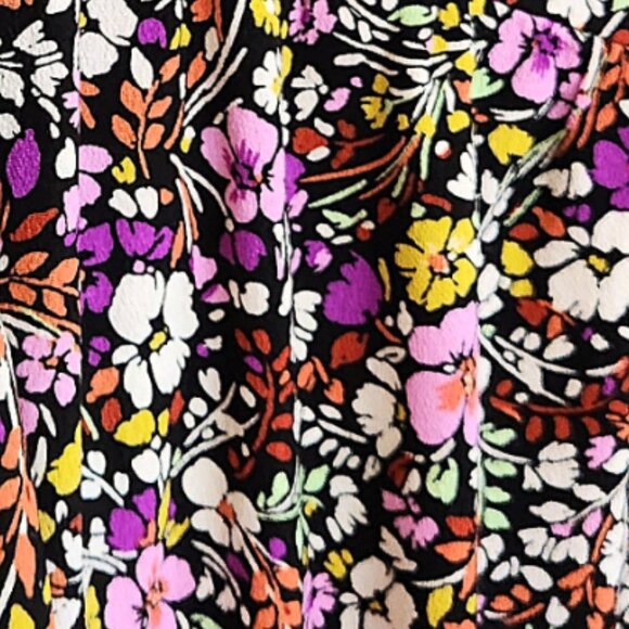 Democracy Split V-Neck Floral Print Blouse Short Flutter Sleeves and Side Sz 2X - Picture 3 of 16